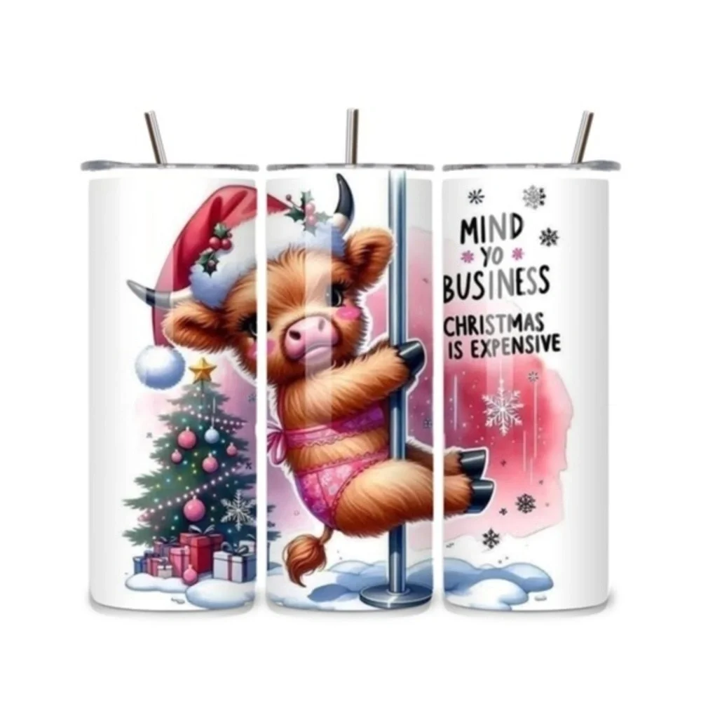 Cow Dancer Funny Christmas 20oz Stainless Steel Tumbler